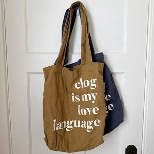 Bryr Clogs set of two reusable tote bags